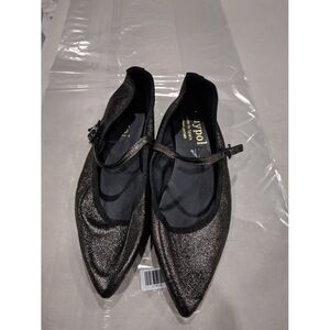 Maypol Made in Spain Mary Jane Flats Pointed Toe Metallic 38